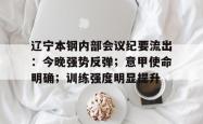 包含辽宁本钢内部会议纪要流出：今晚强势反弹；意甲使命明确；训练强度明显提升的词条ng28